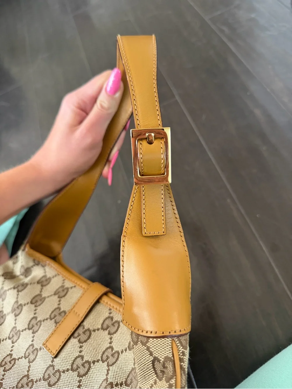 GUCCI Monogram Web Small Jackie O Hobo Brown